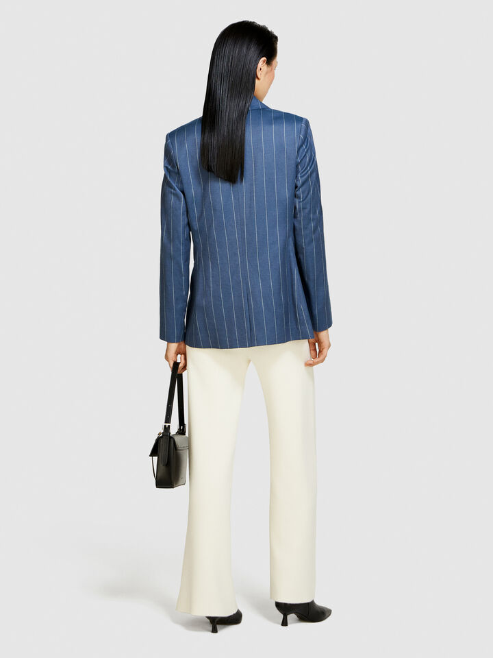 Knit trousers - women's palazzo trousers - Creamy White | Sisley image number 3